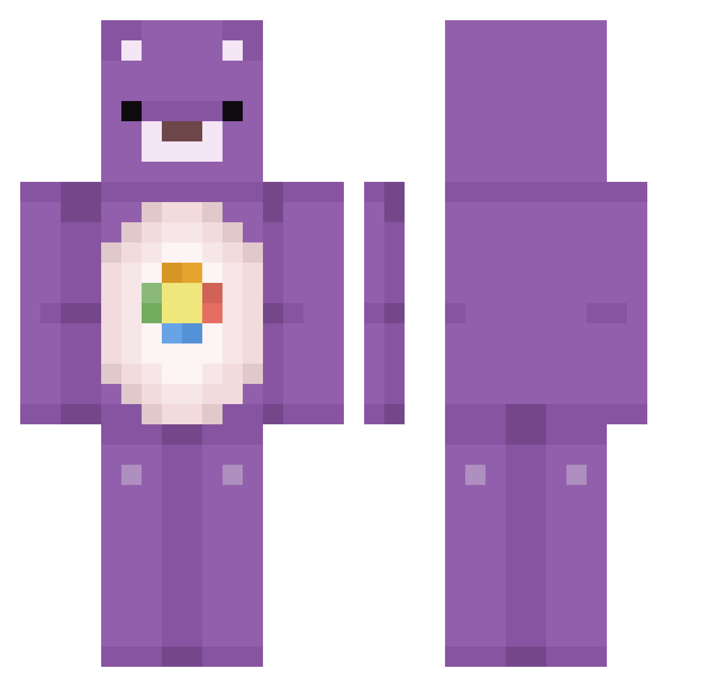 ItsPurple25 Minecraft skin, front and back view