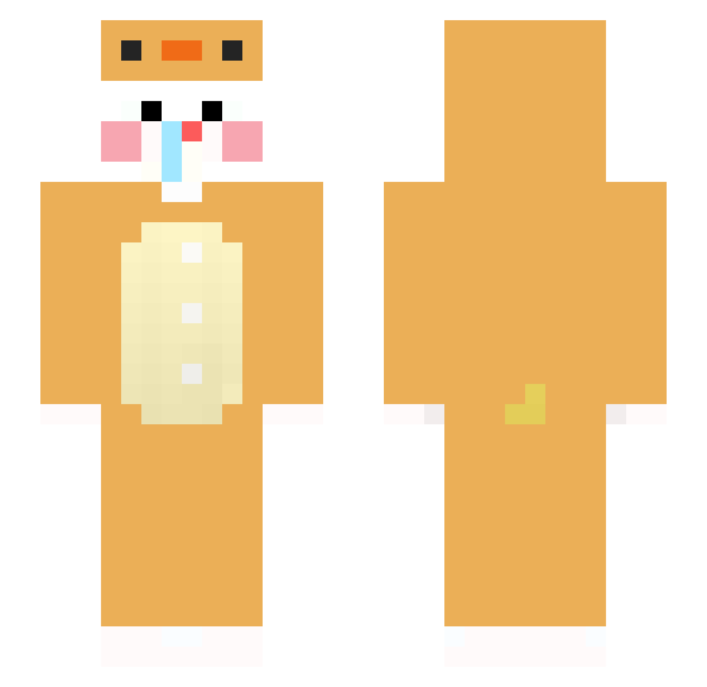 YumiZouma Minecraft skin, front and back view
