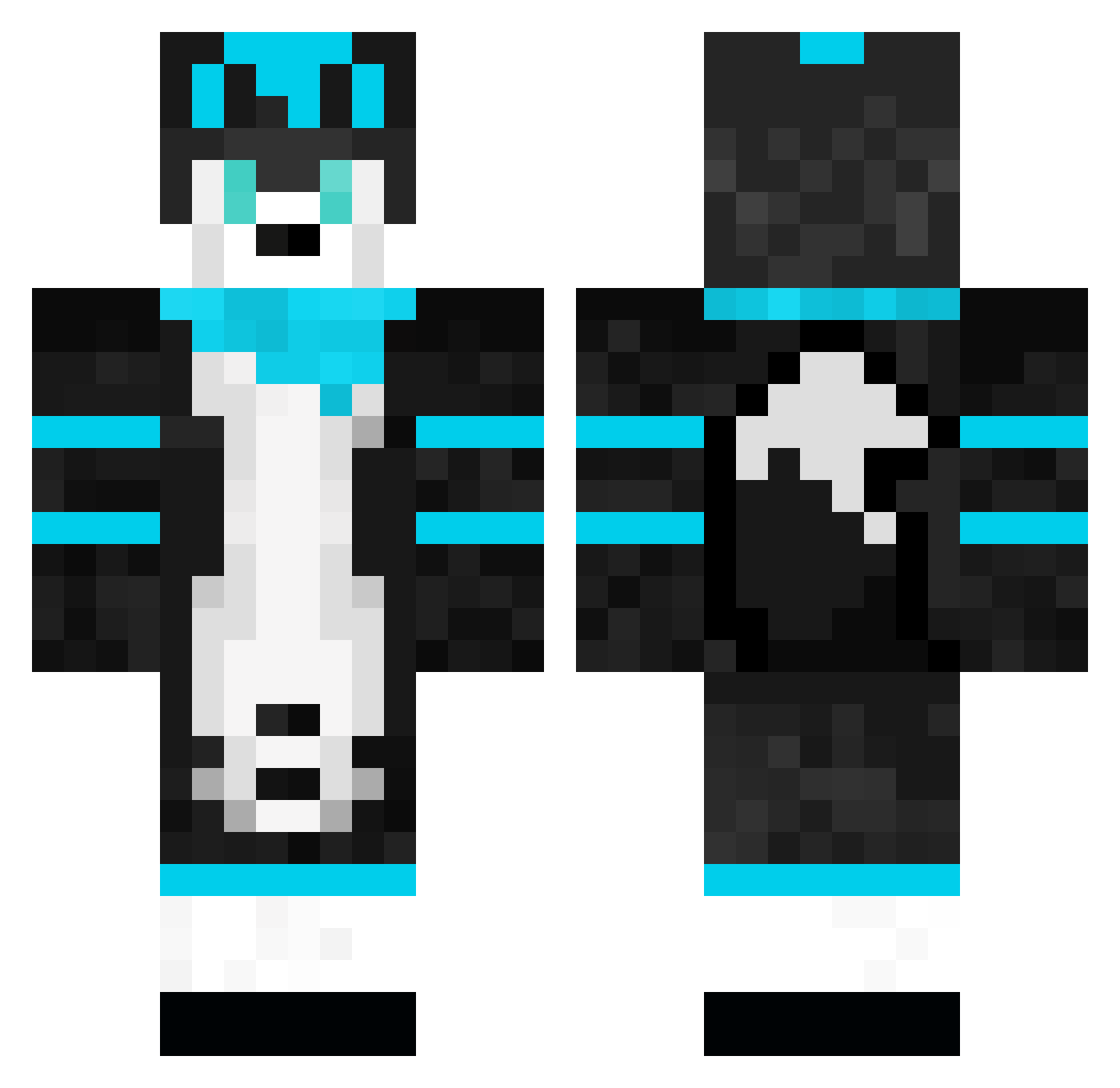 LupicalQuQ Minecraft skin, front and back view