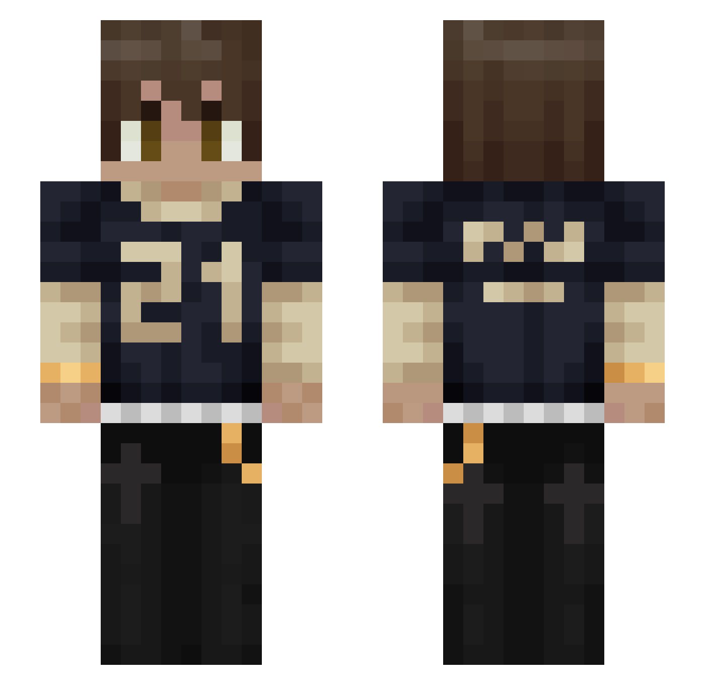 FunkleFlurp Minecraft skin, front and back view