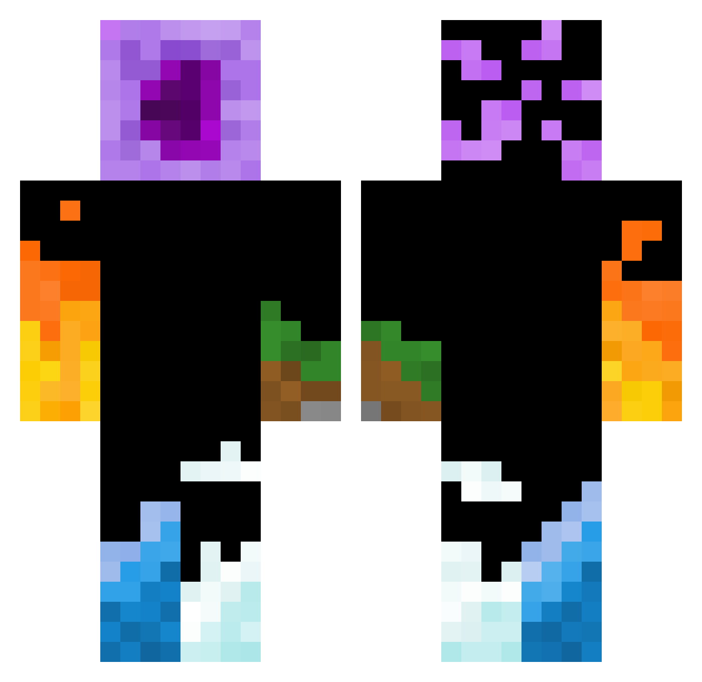 Pastaman95 Minecraft skin, front and back view