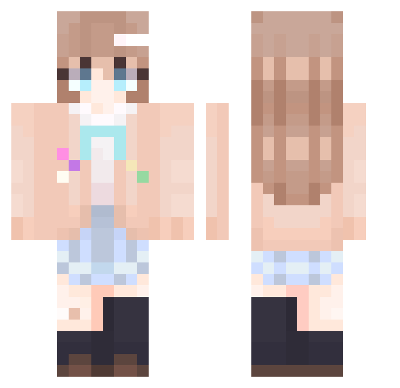 purinliang Minecraft skin, front and back view