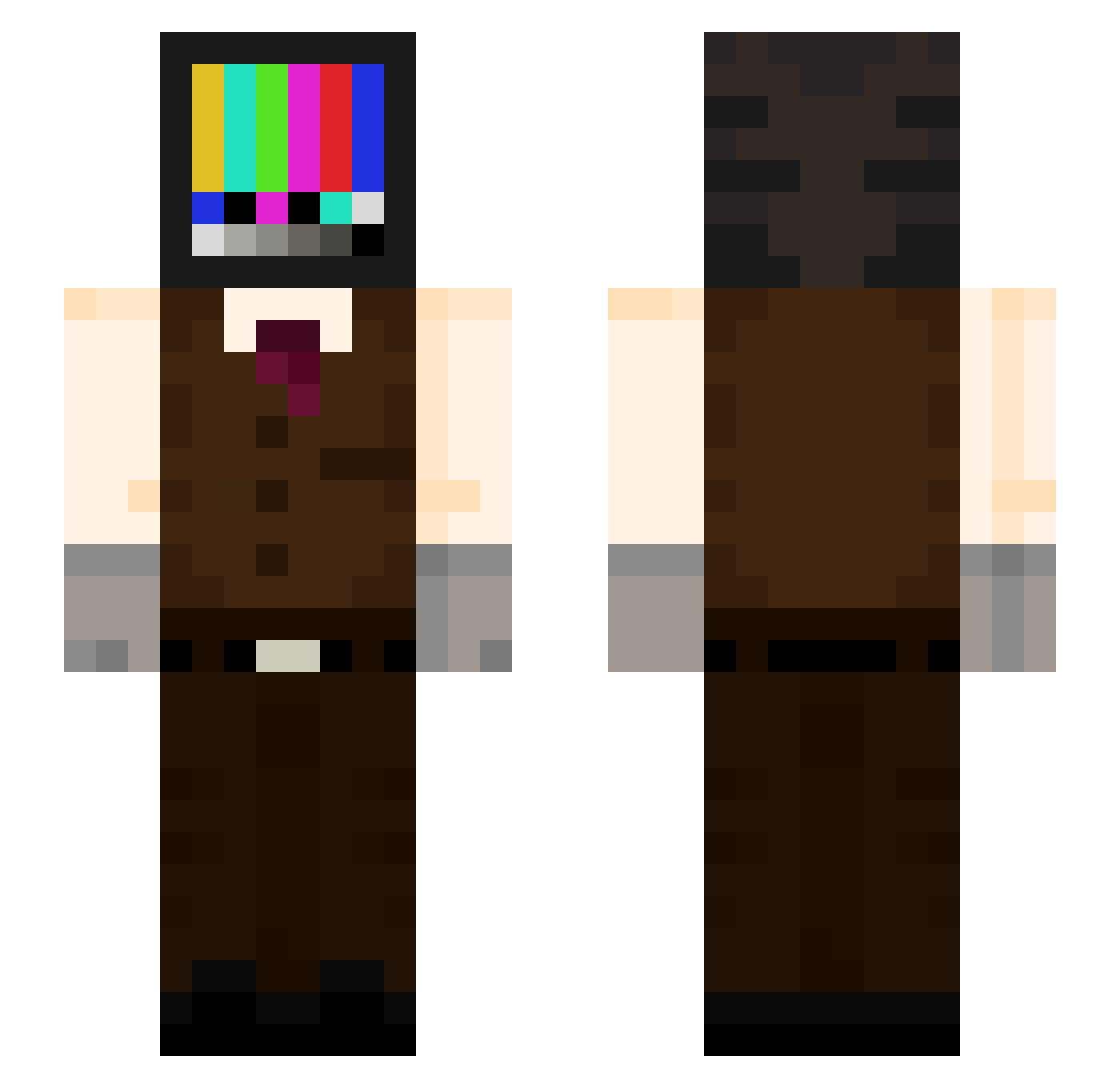 SignalCrash Minecraft skin, front and back view