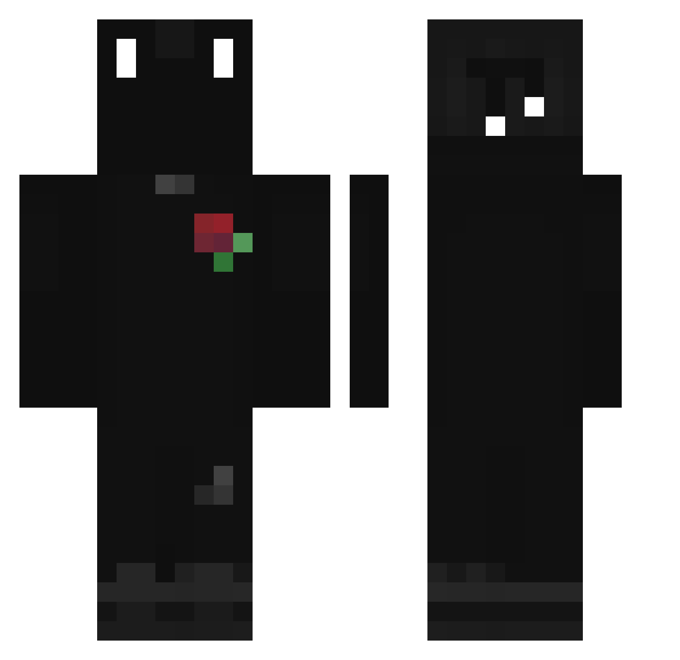 Reclad Minecraft skin, front and back view