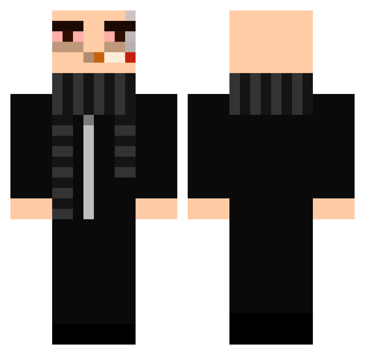 Leggles Minecraft skin, front and back view