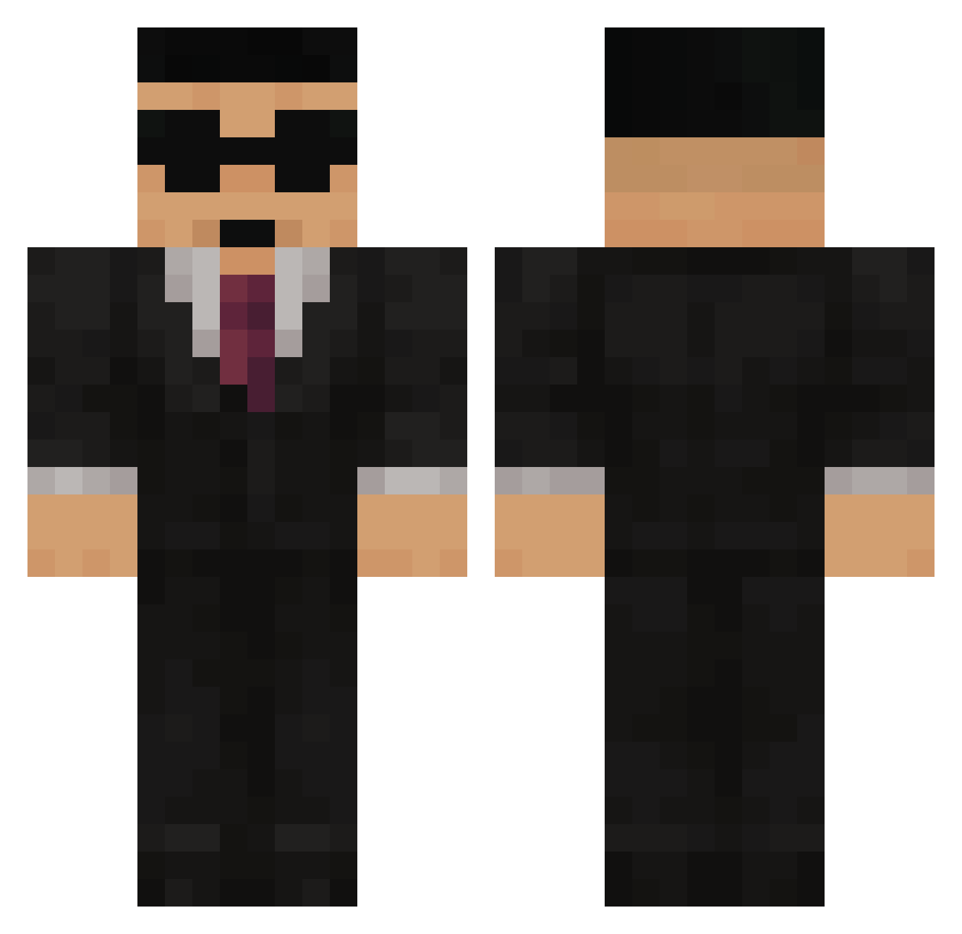 TickerBoiya Minecraft skin, front and back view