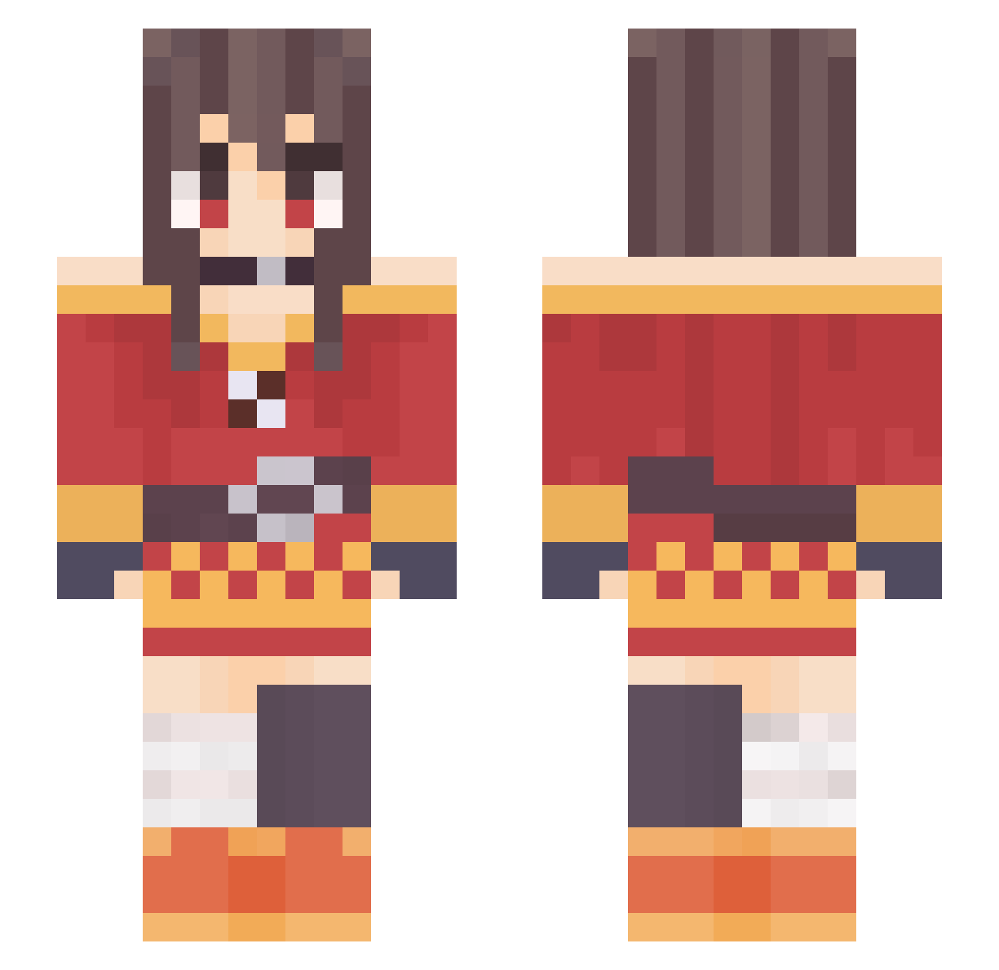 FurPanda666 Minecraft skin, front and back view