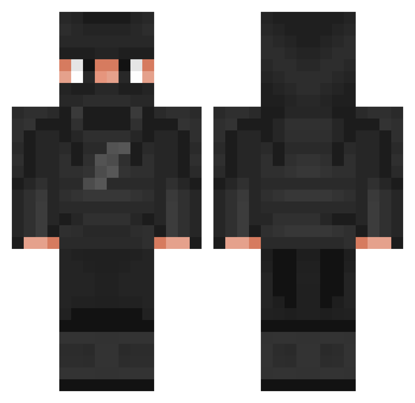 Volnier Minecraft skin, front and back view