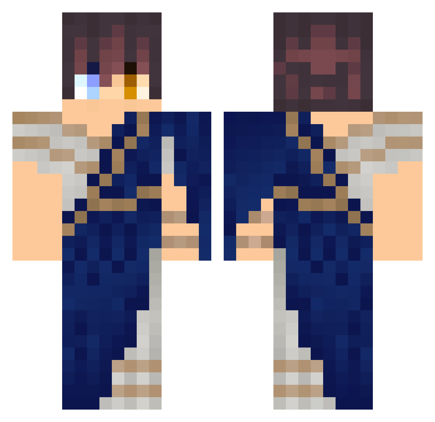Galaxy_WolfAlpha Minecraft skin, front and back view