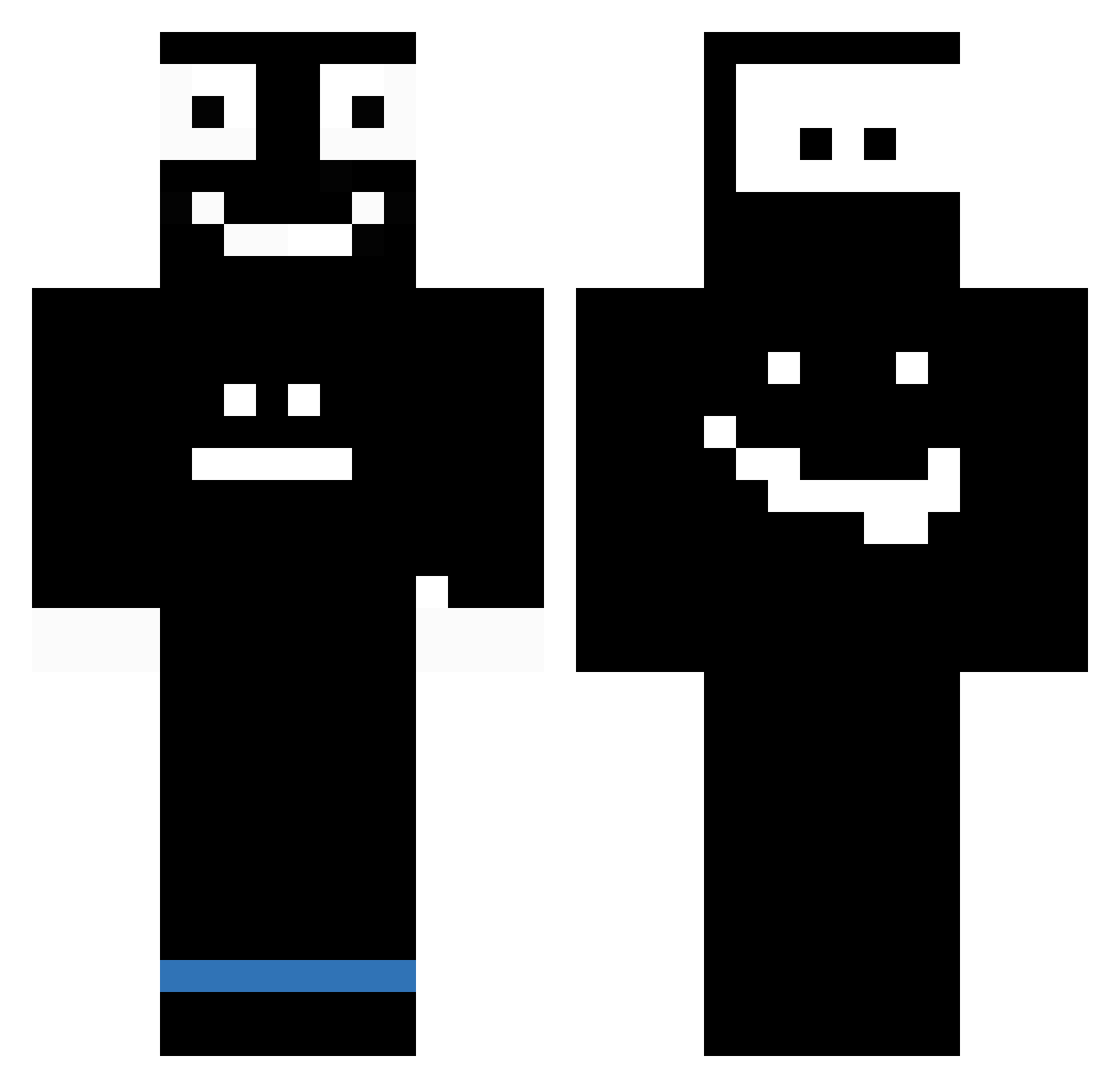 ZASNU Minecraft skin, front and back view