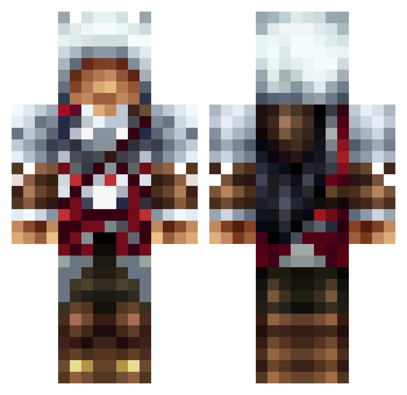 Idenn Minecraft skin, front and back view