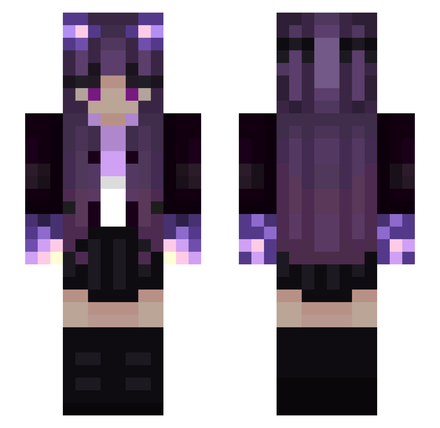 Remm_Rem Minecraft skin, front and back view