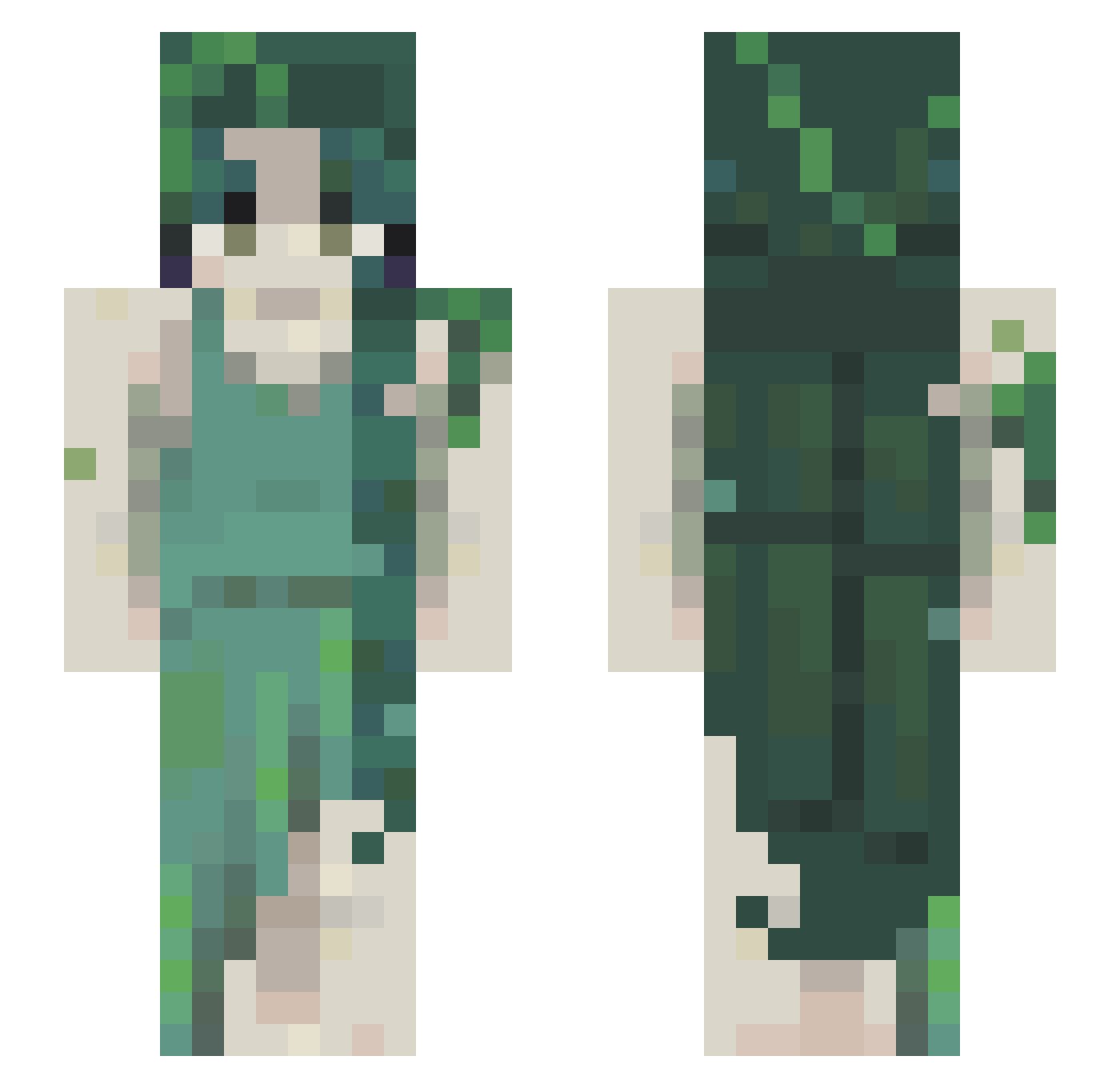 steam36 Minecraft skin, front and back view