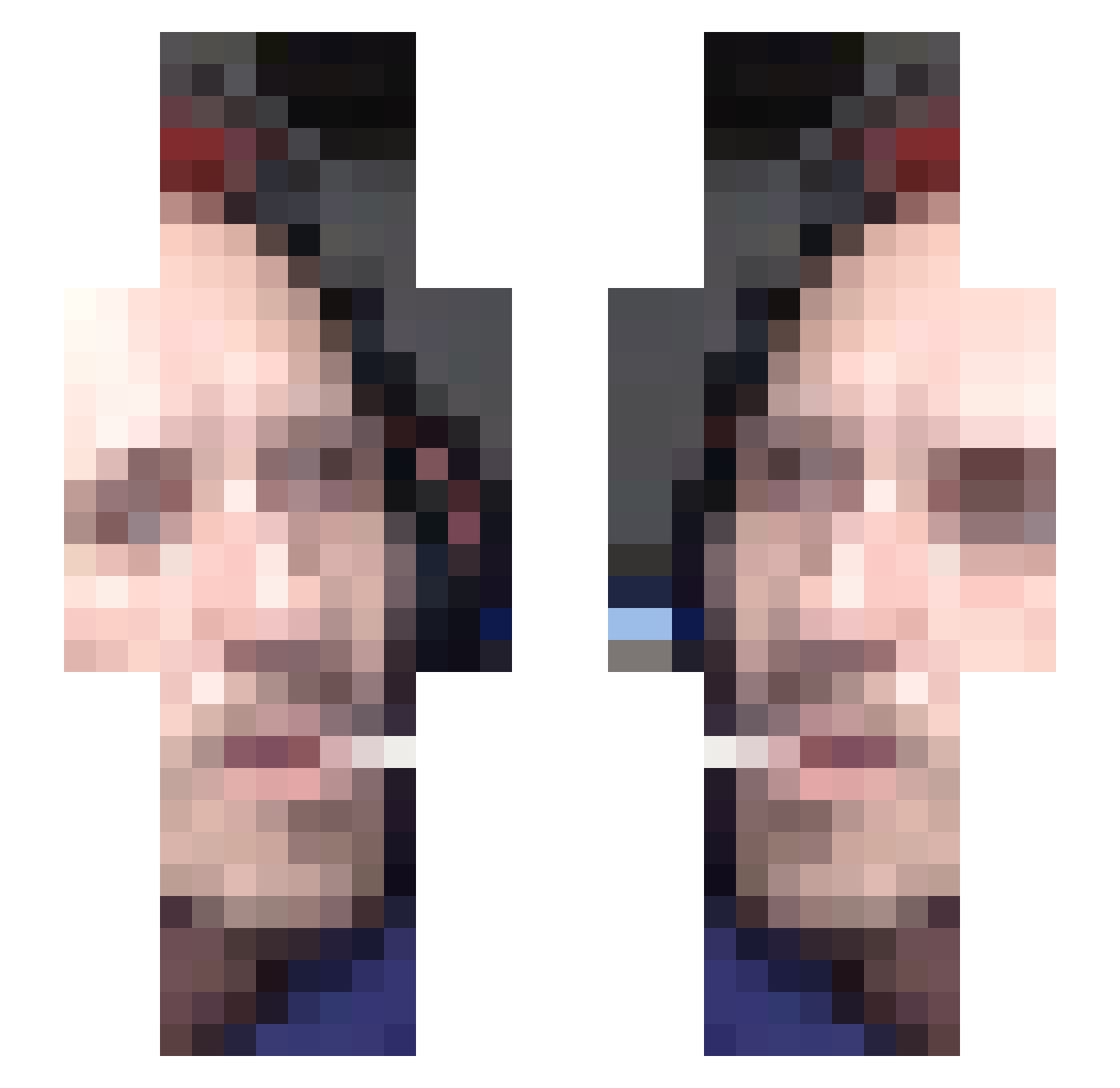 dwbgvenighfb Minecraft skin, front and back view