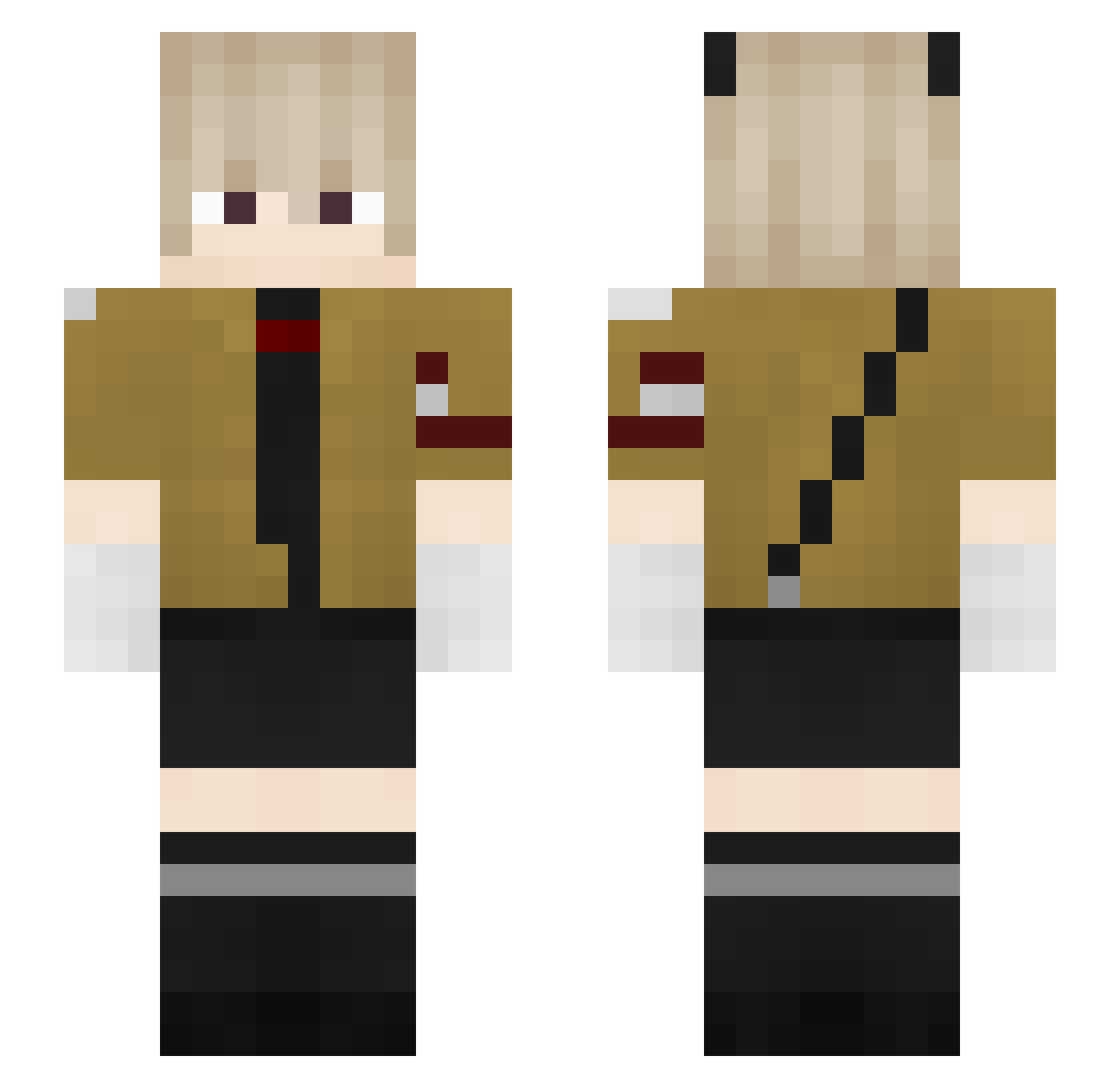 vertarch Minecraft skin, front and back view