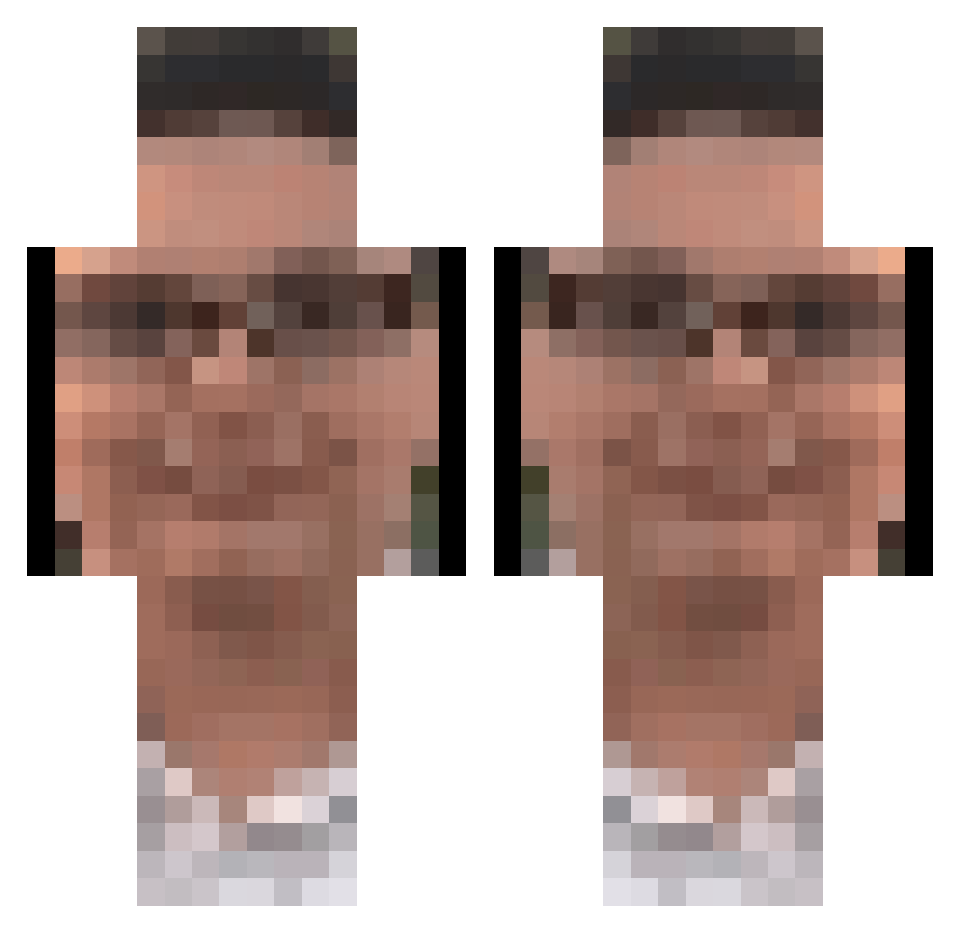 Lotkiir Minecraft skin, front and back view