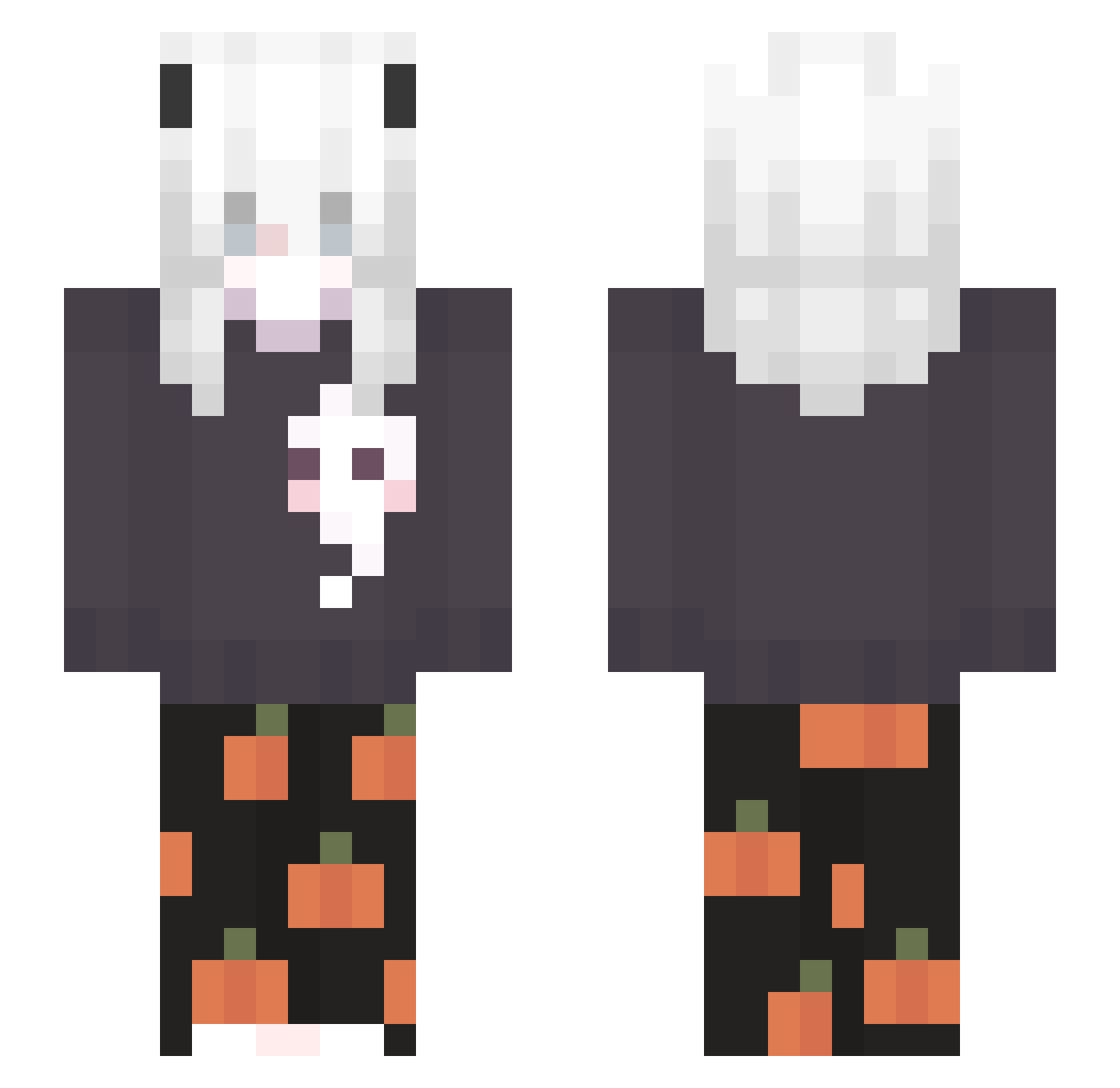 distortmymindset Minecraft skin, front and back view