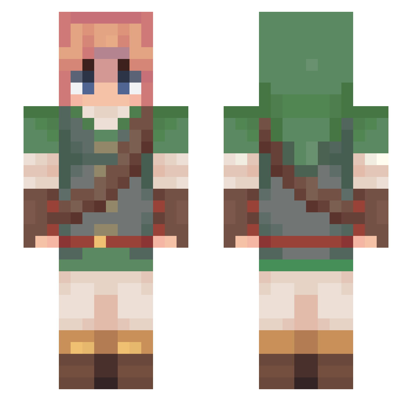 jewelyahh Minecraft skin, front and back view