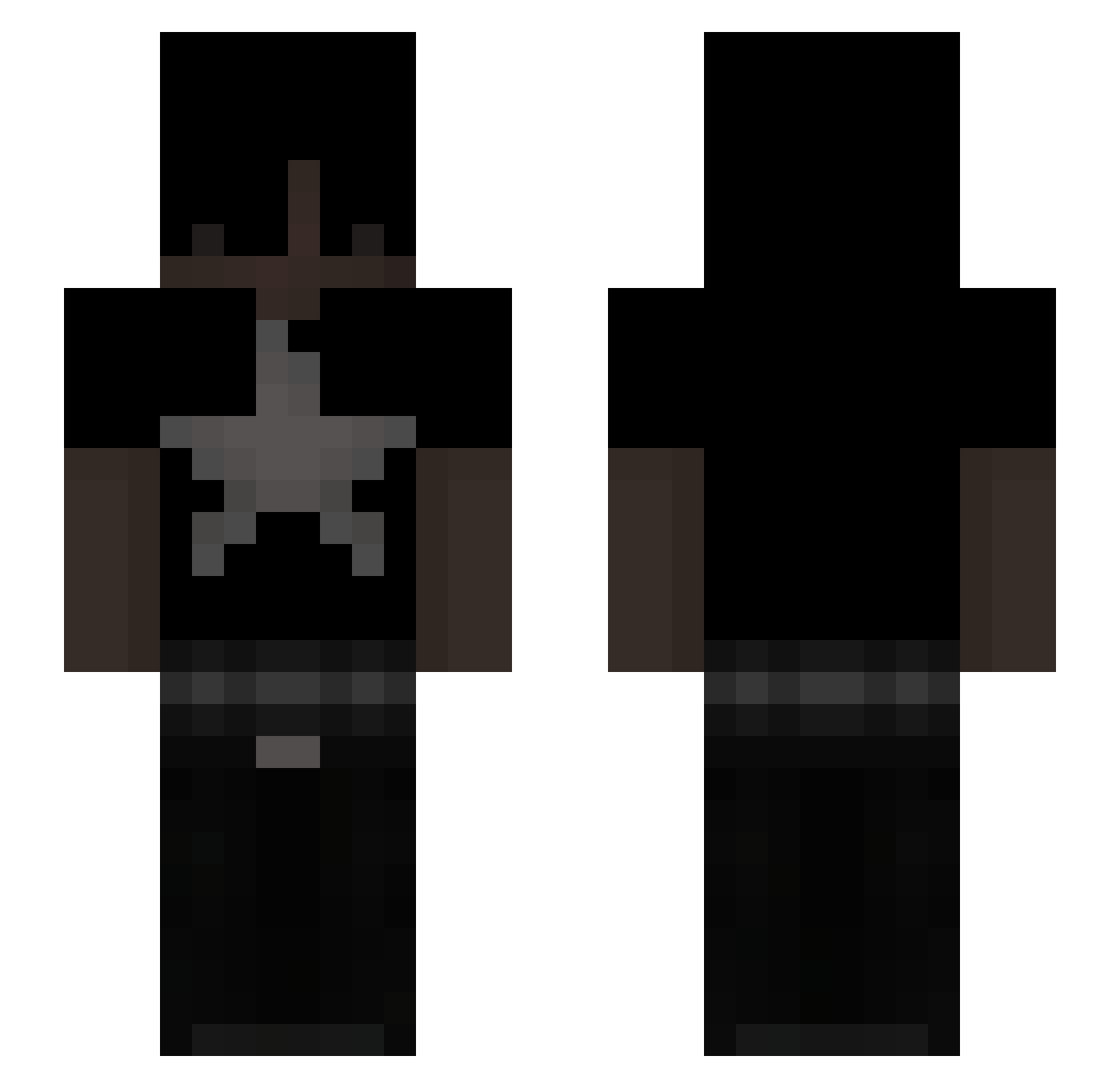 Sythicc Minecraft skin, front and back view
