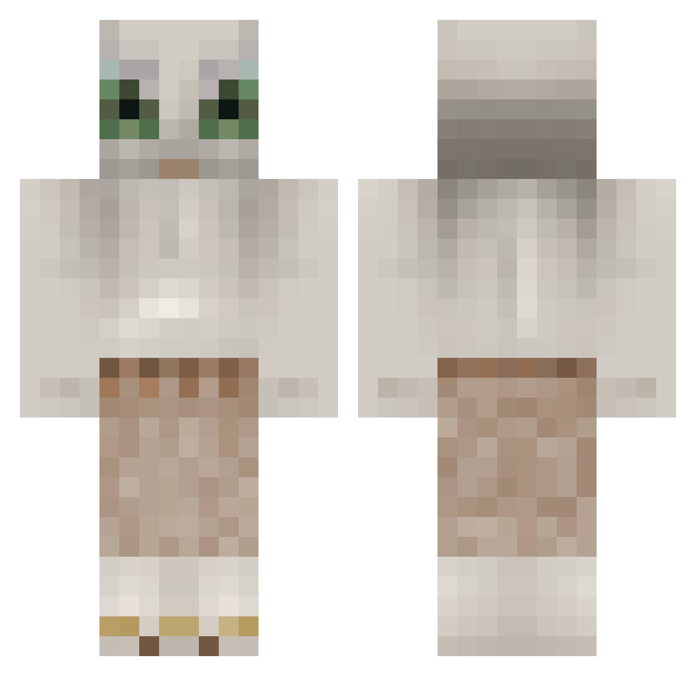 WinGOAT Minecraft skin, front and back view