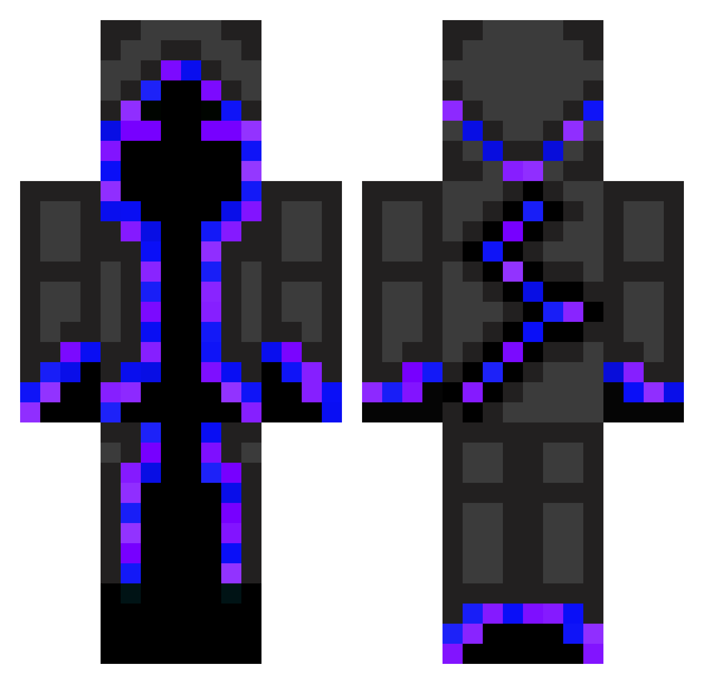 GambitCam Minecraft skin, front and back view