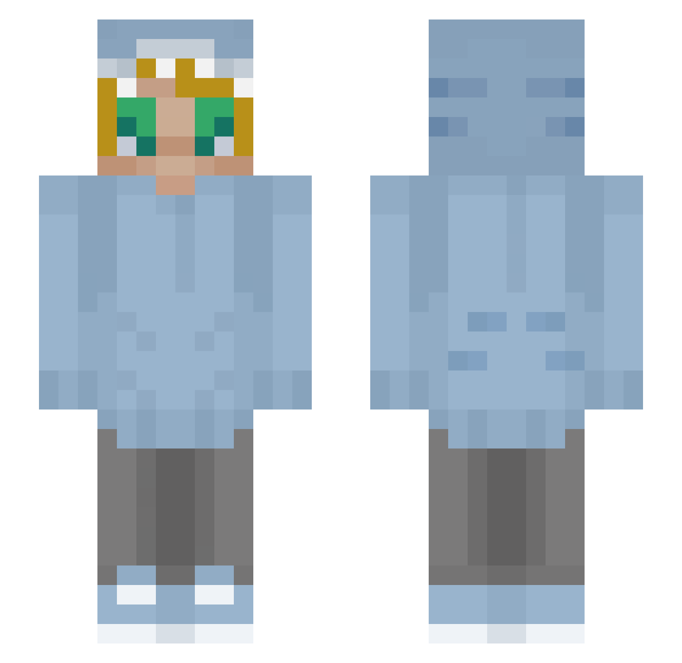 Travix_ Minecraft skin, front and back view