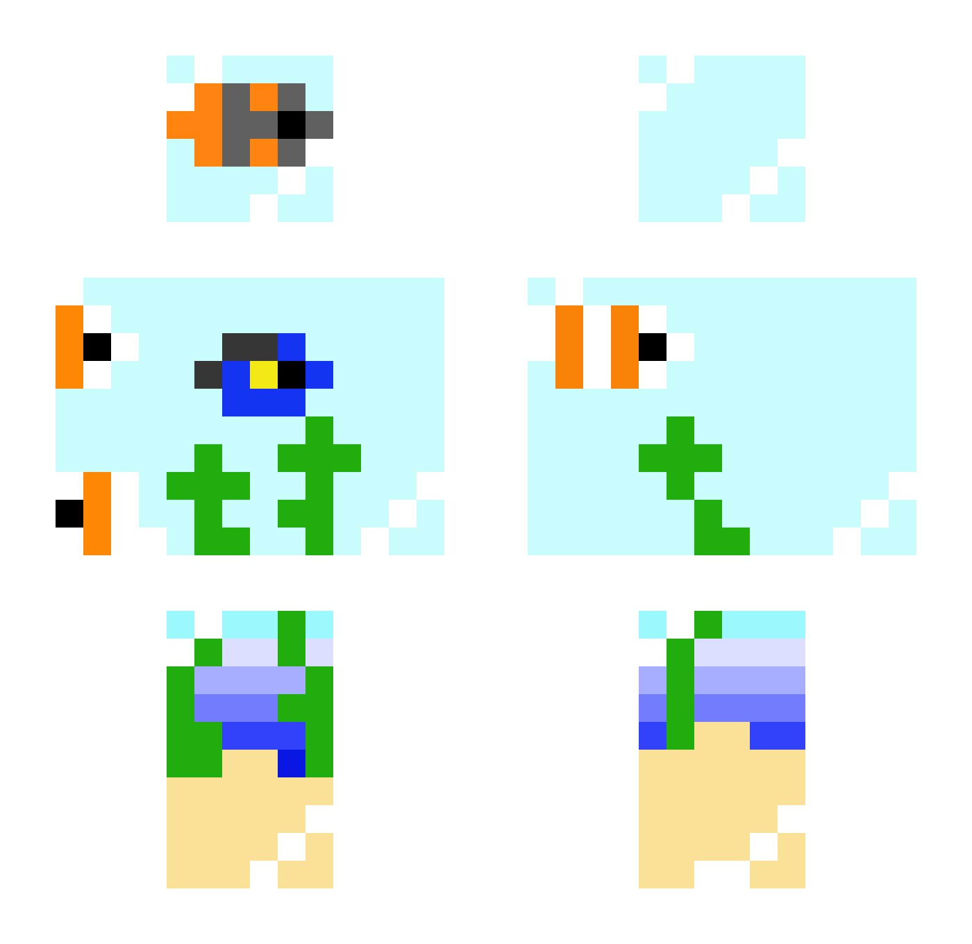 _Modest Minecraft skin, front and back view