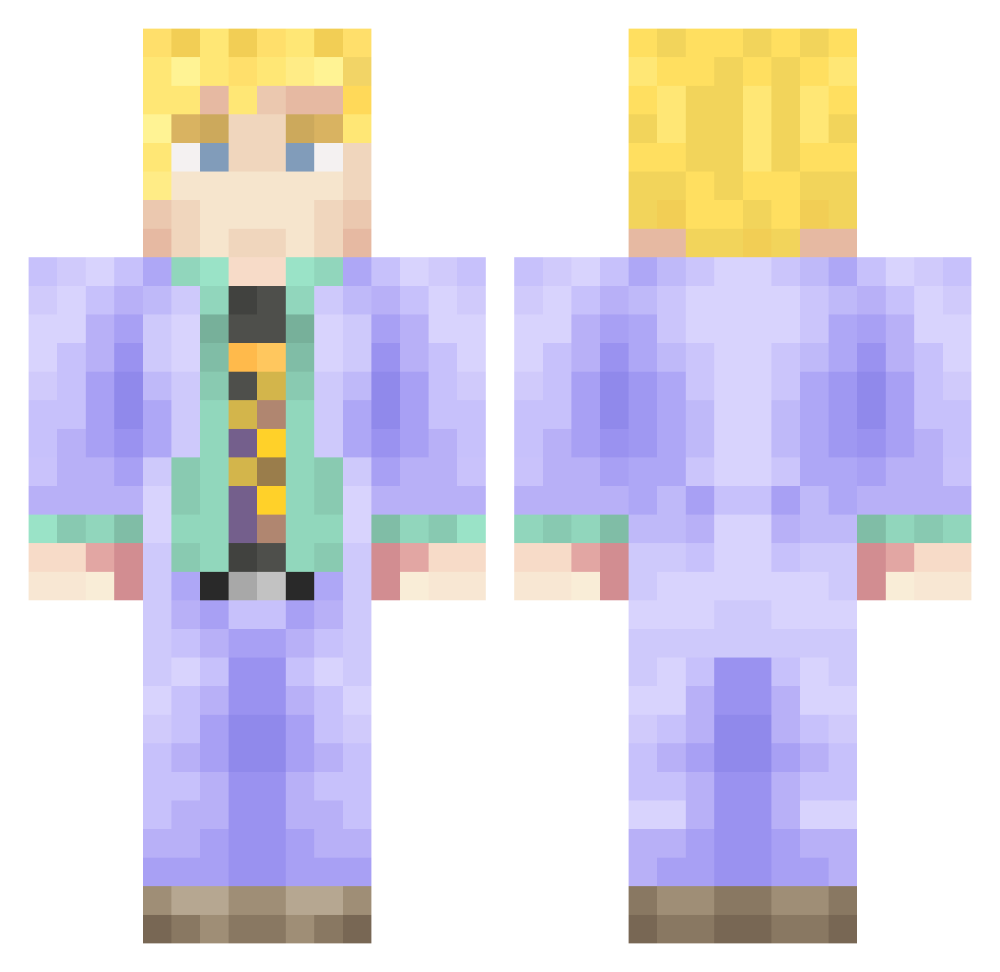 METEORCHEL Minecraft skin, front and back view