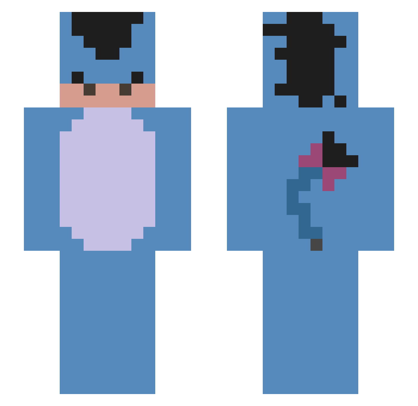 Glackeon Minecraft skin, front and back view