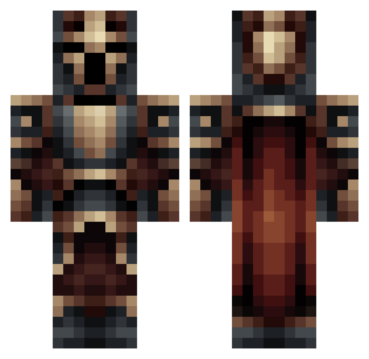 Elvenir Minecraft skin, front and back view