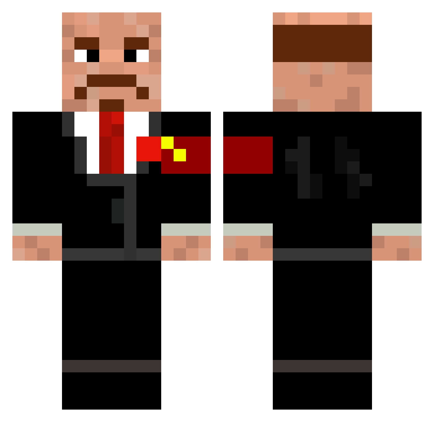 IamRussian228 Minecraft skin, front and back view