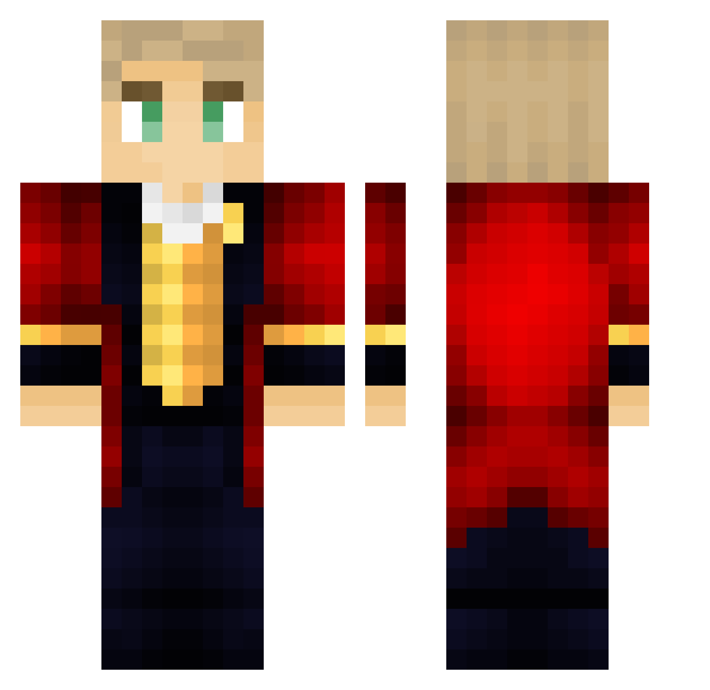 wario34 Minecraft skin, front and back view