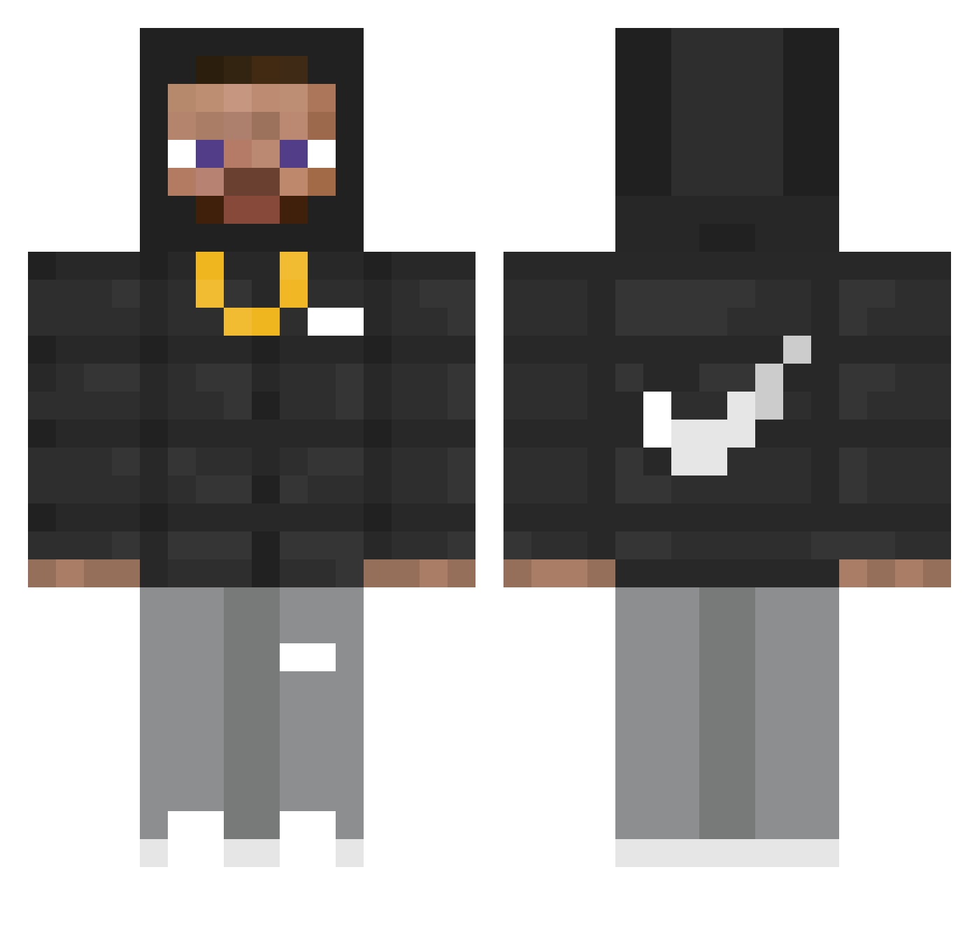 Logydogz Minecraft skin, front and back view