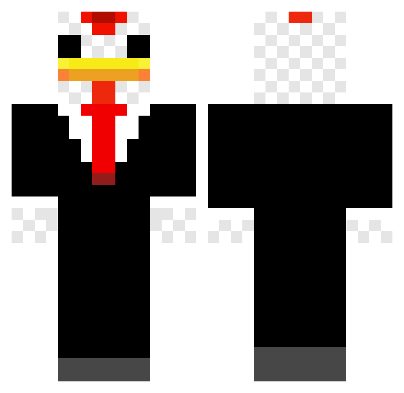 nurisai Minecraft skin, front and back view
