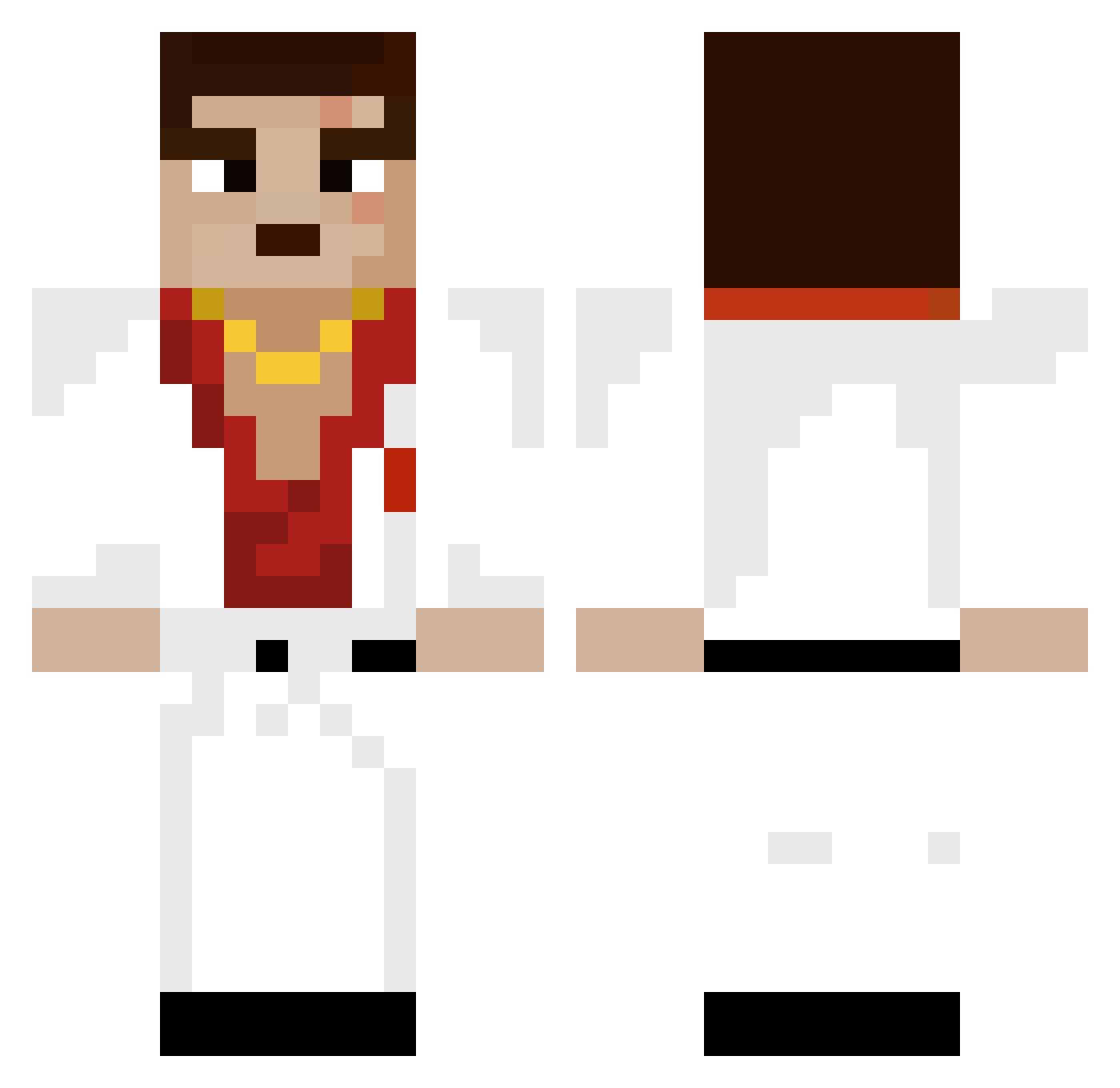 Lucaaslls Minecraft skin, front and back view