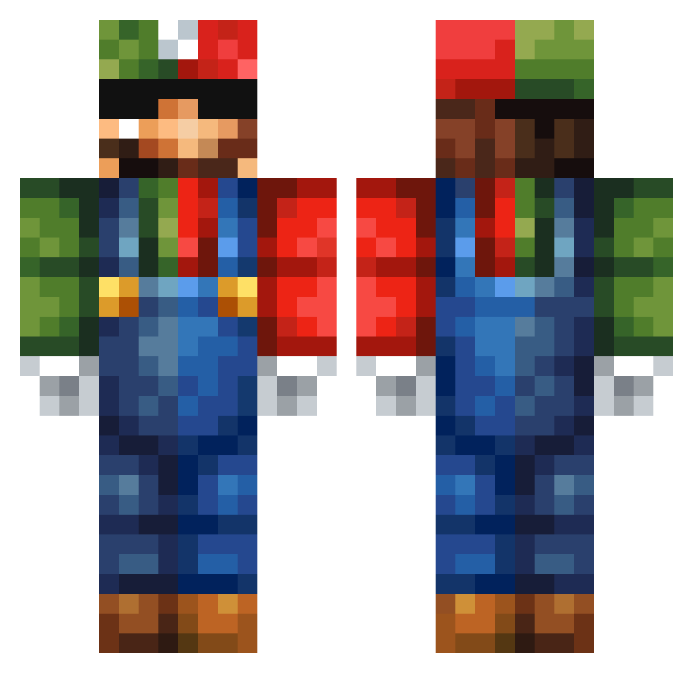 Ballsinbarry54 Minecraft skin, front and back view