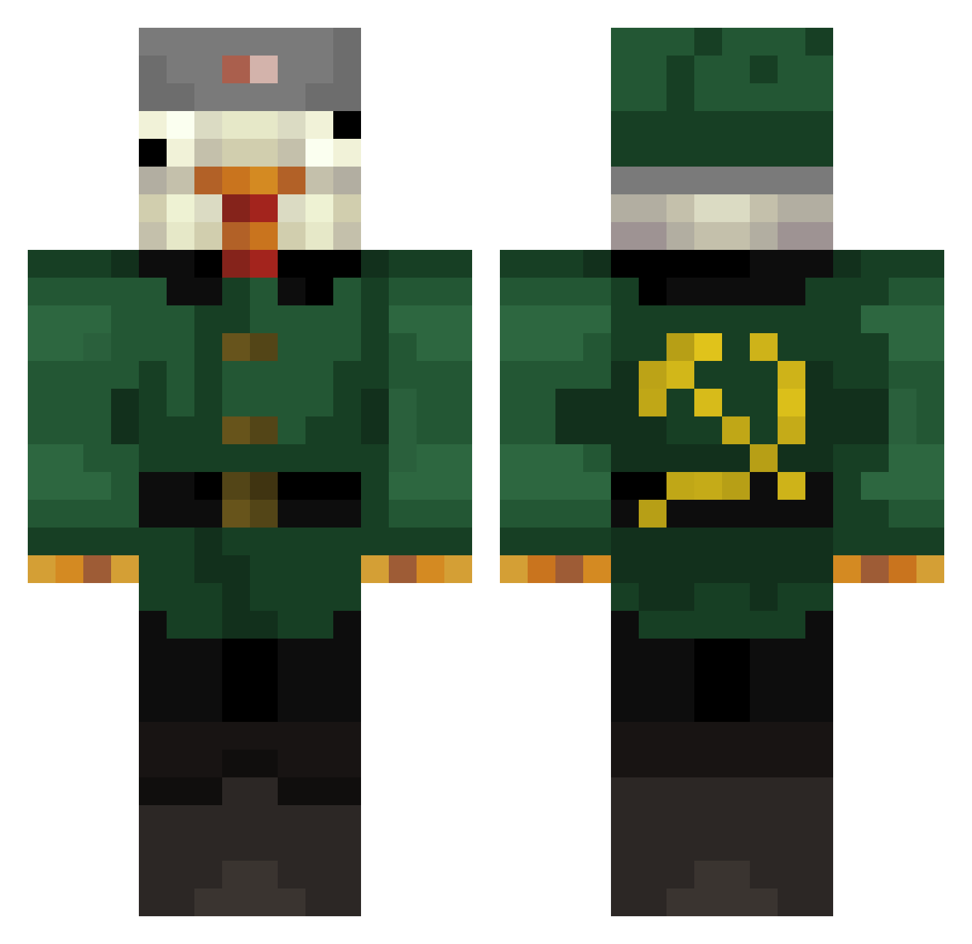 JoyPangPang Minecraft skin, front and back view