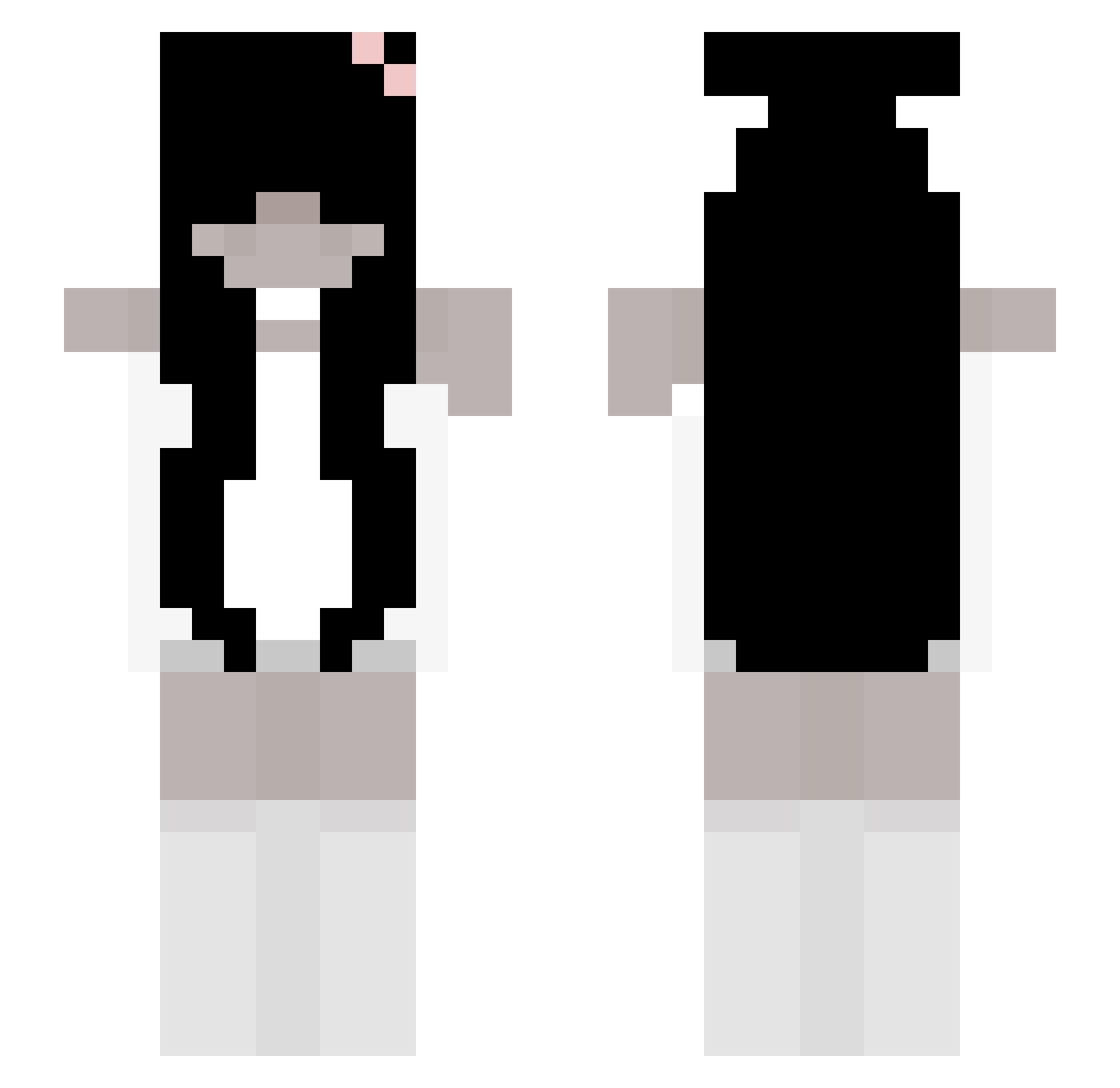 VinvyV Minecraft skin, front and back view
