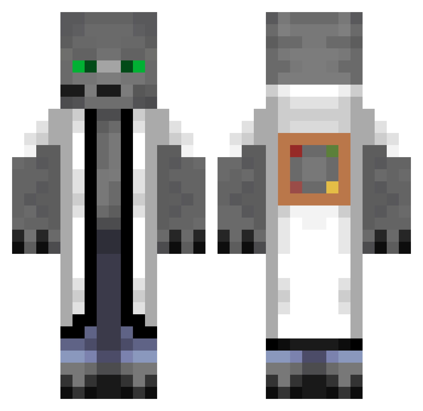 Abraham6532 Minecraft skin, front and back view