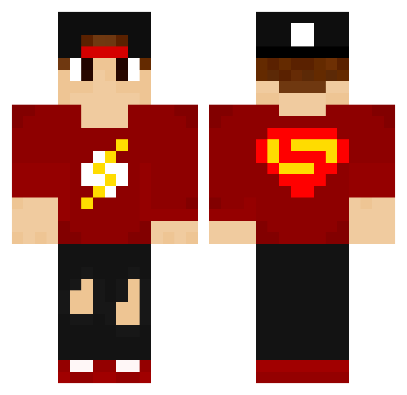 Tigi3008 Minecraft skin, front and back view