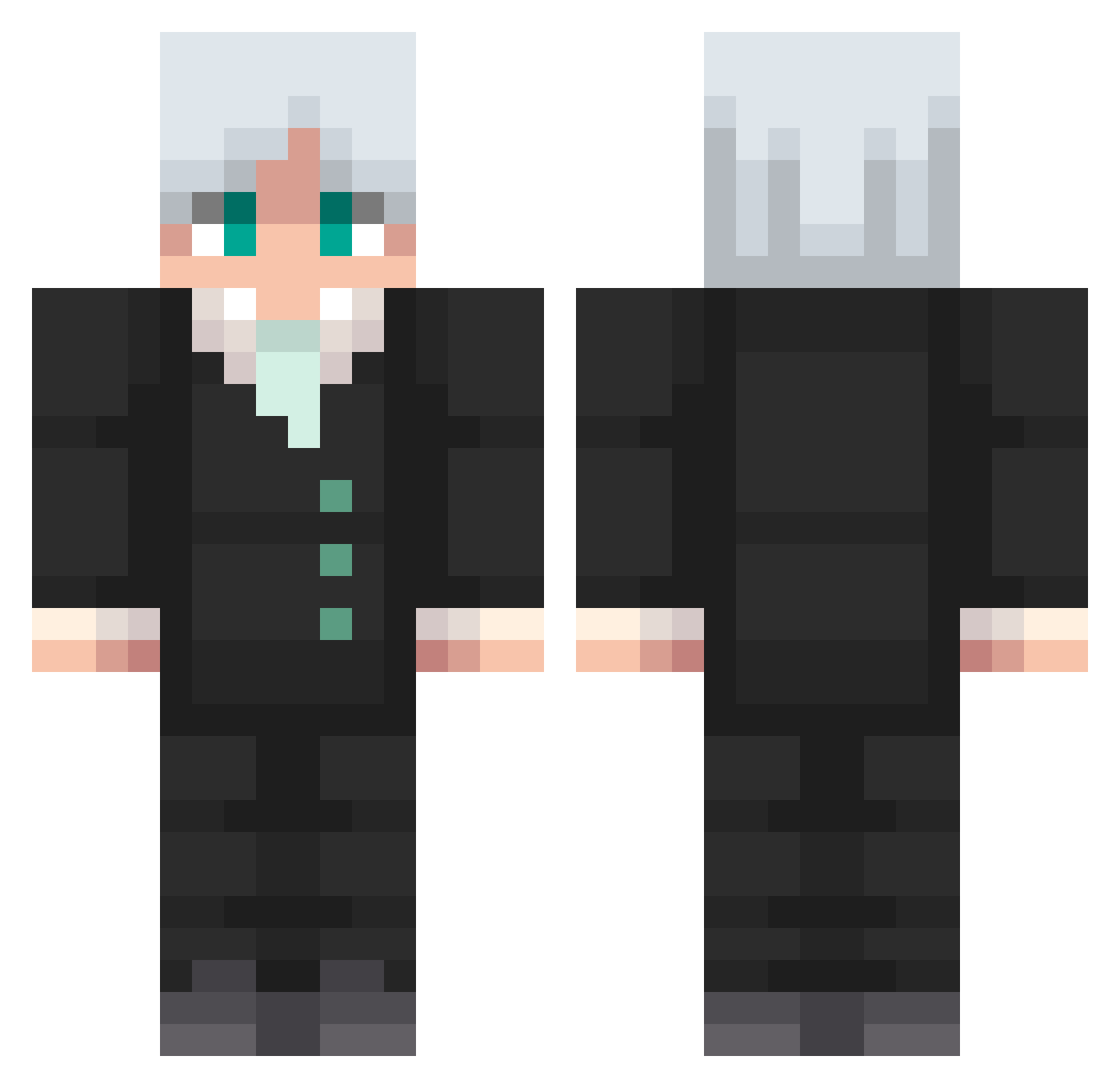 JusToxygn Minecraft skin, front and back view