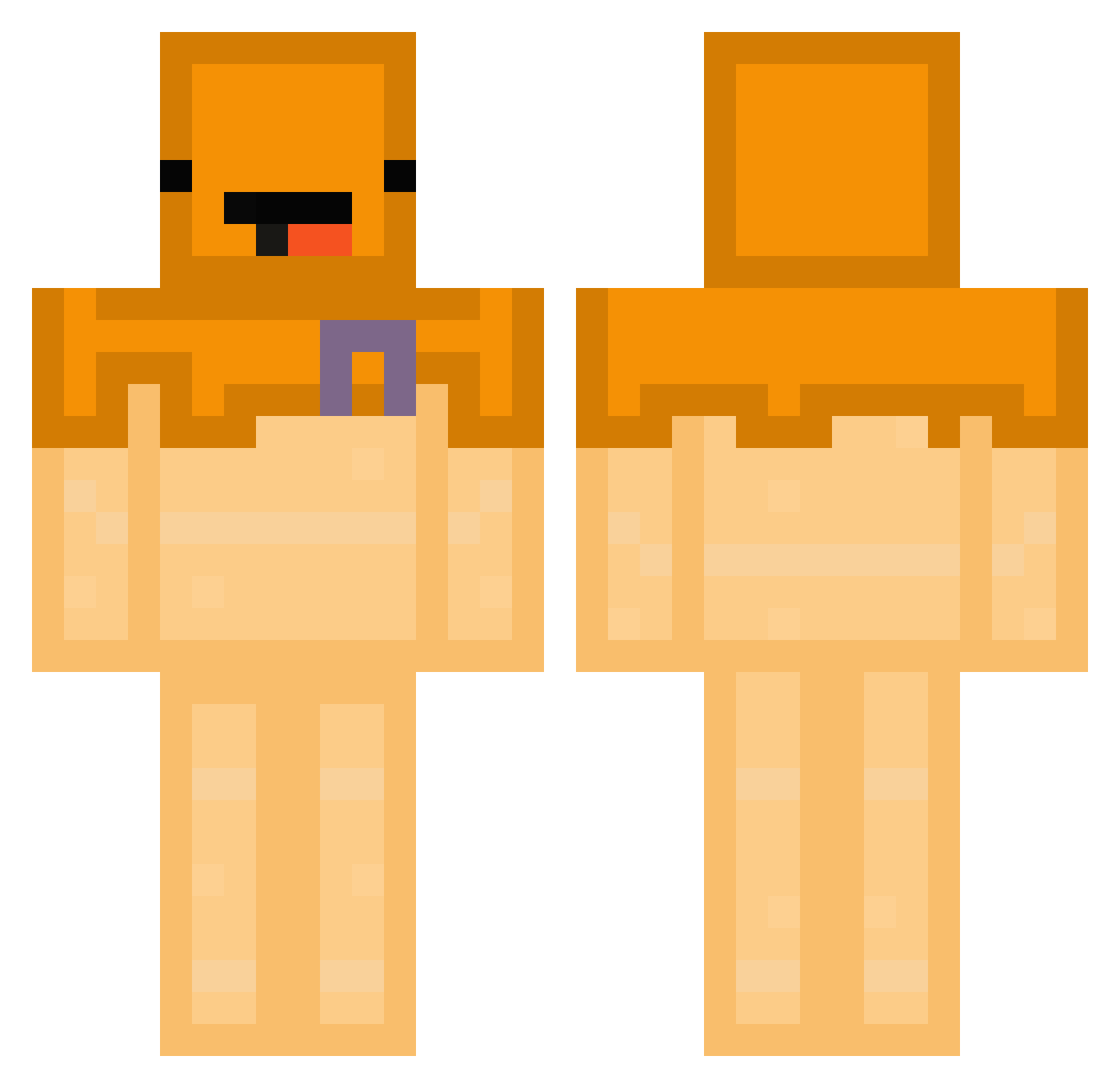 aFraize Minecraft skin, front and back view