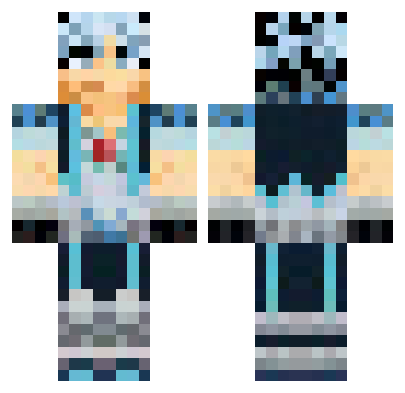 Ridgil Minecraft skin, front and back view