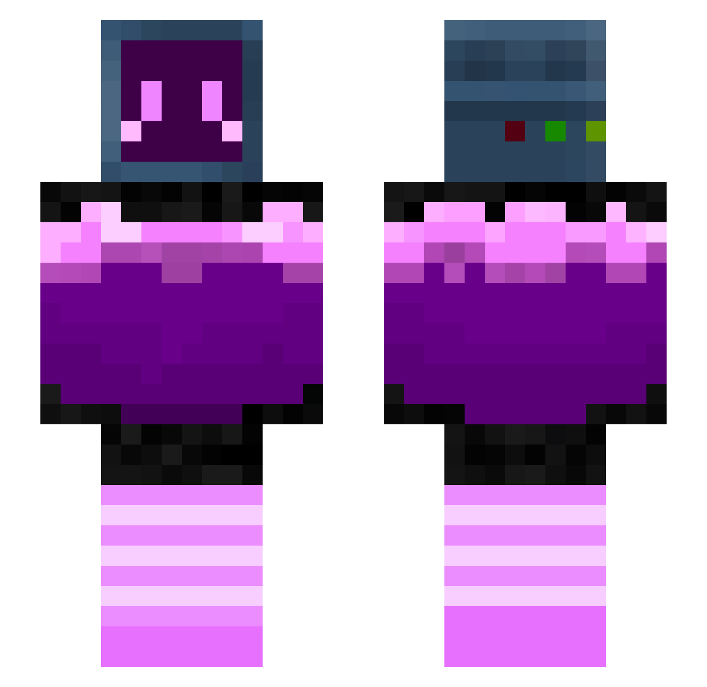 anotherguess Minecraft skin, front and back view
