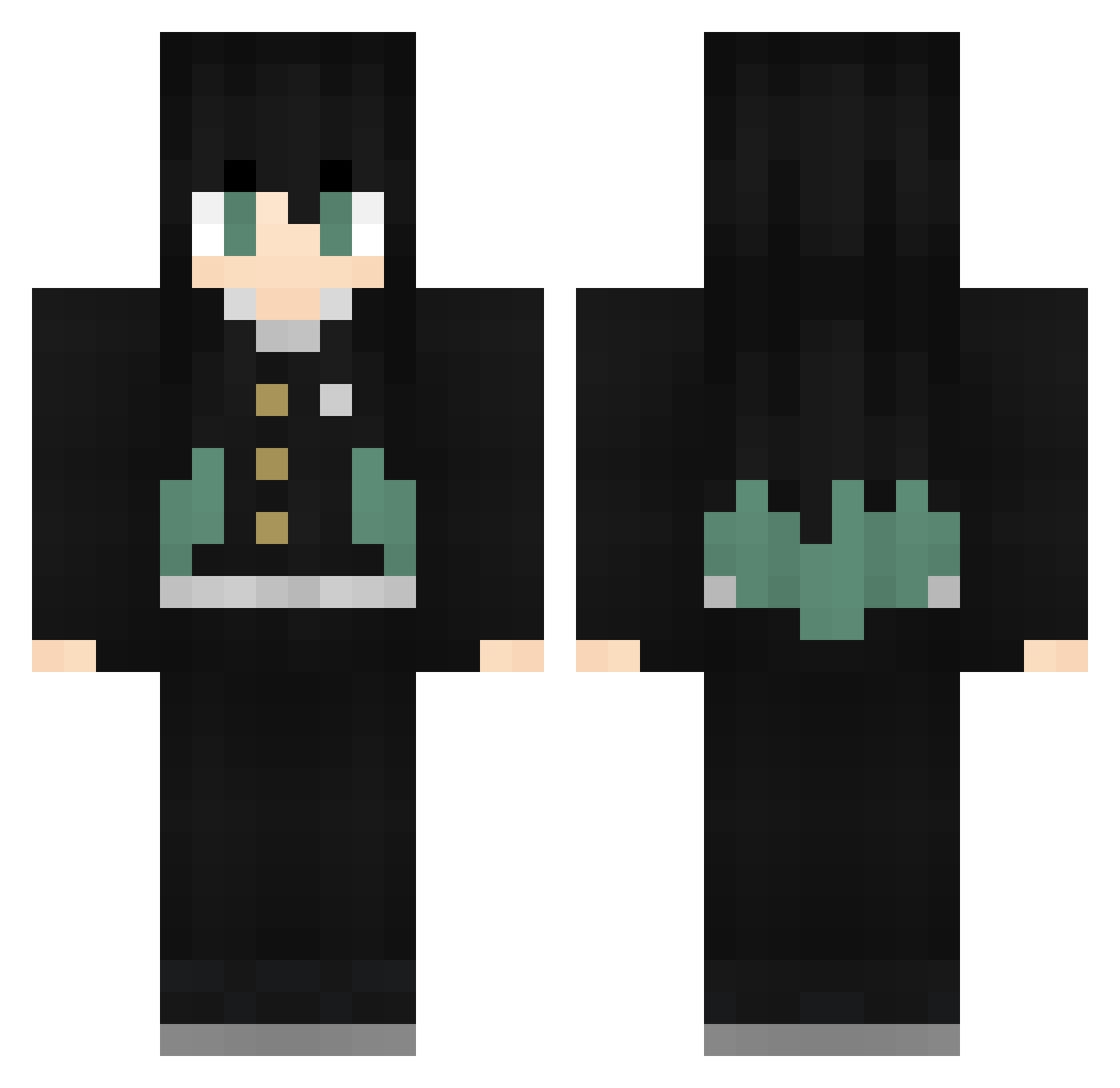 amoonxs Minecraft skin, front and back view