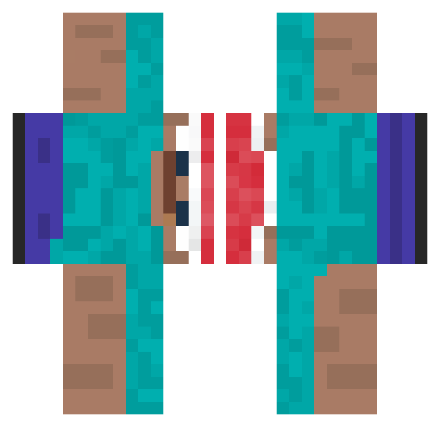 zizonlingard Minecraft skin, front and back view