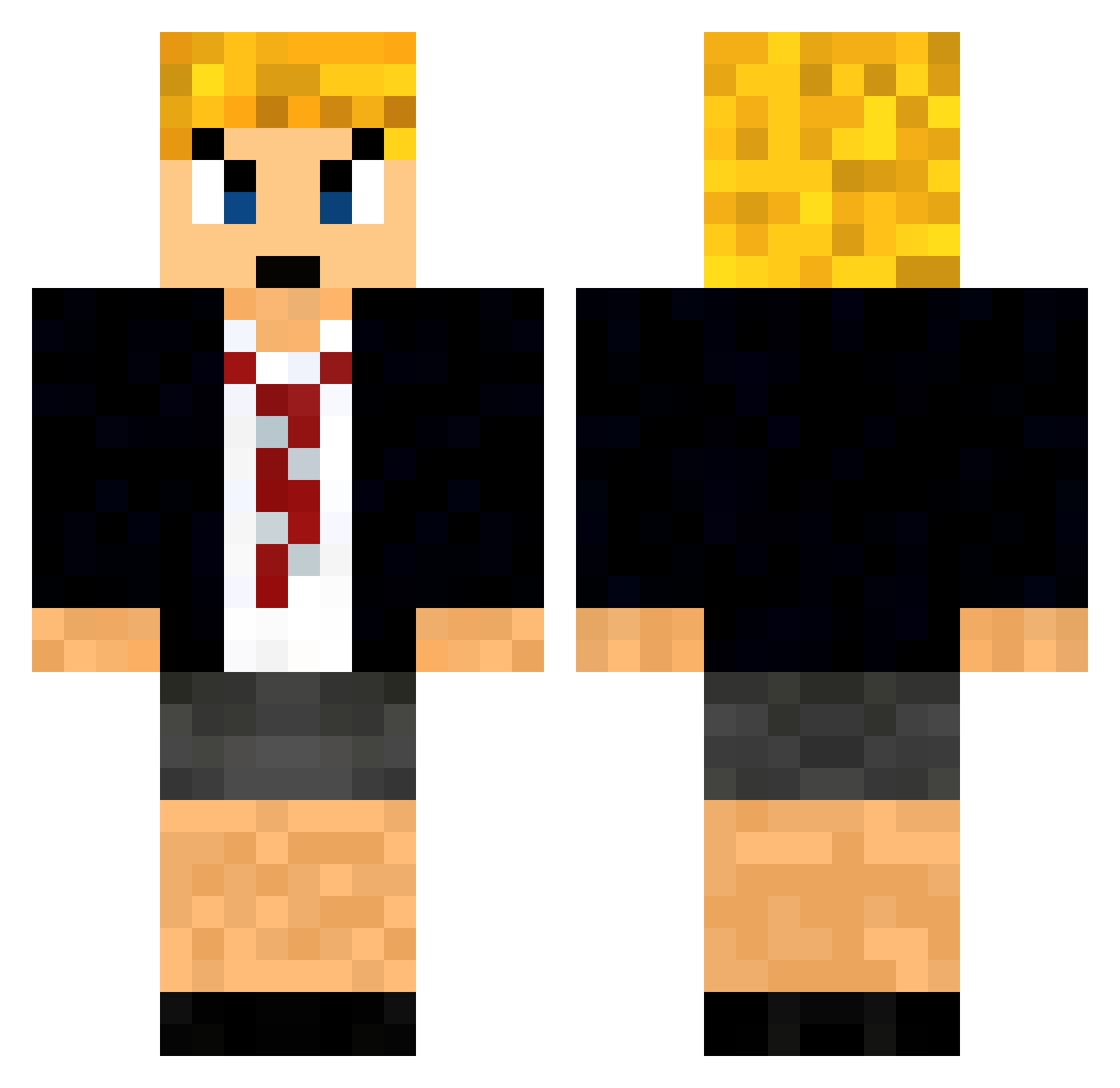 ThatsAnL Minecraft skin, front and back view