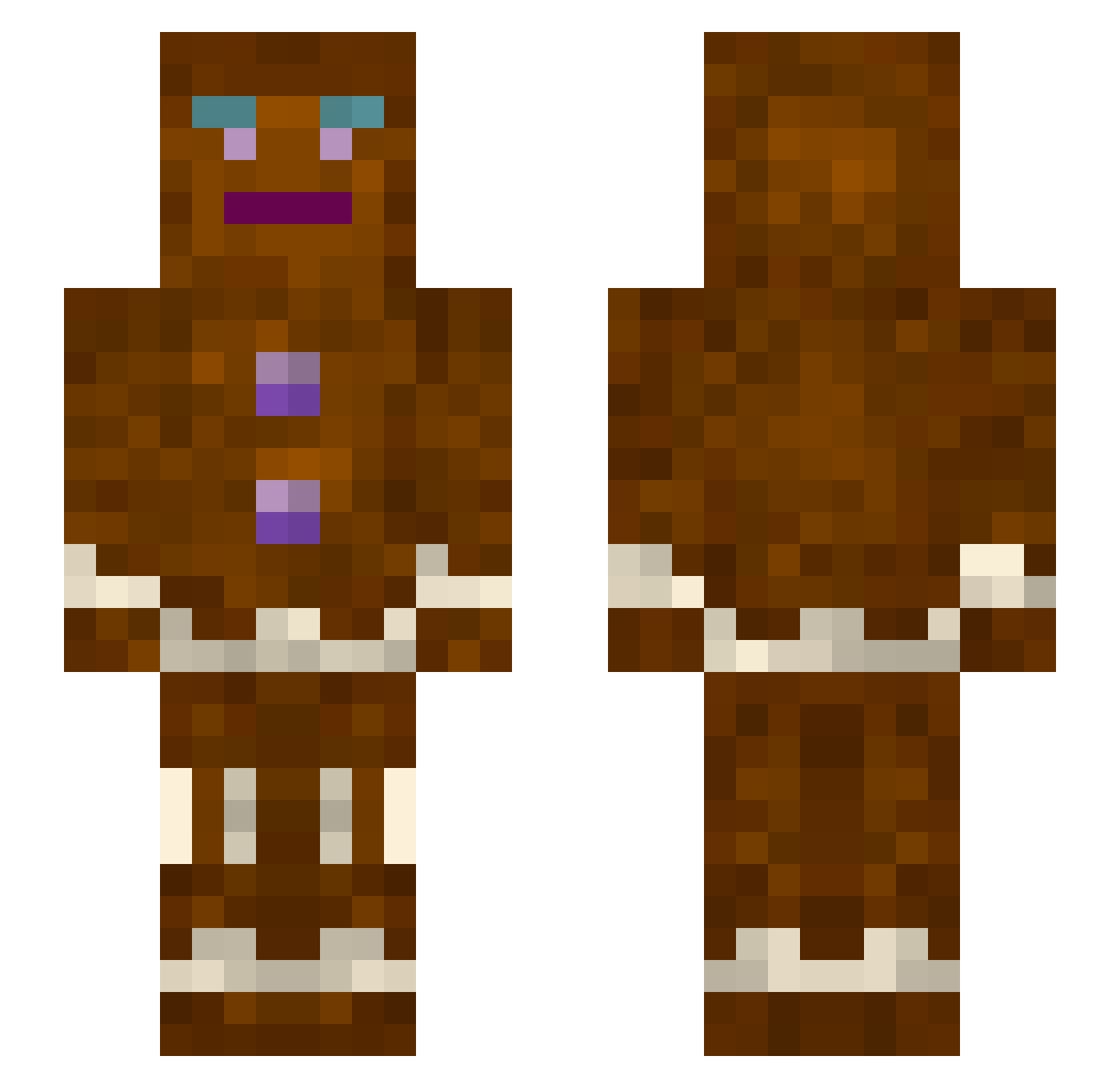 Undescribable Minecraft skin, front and back view