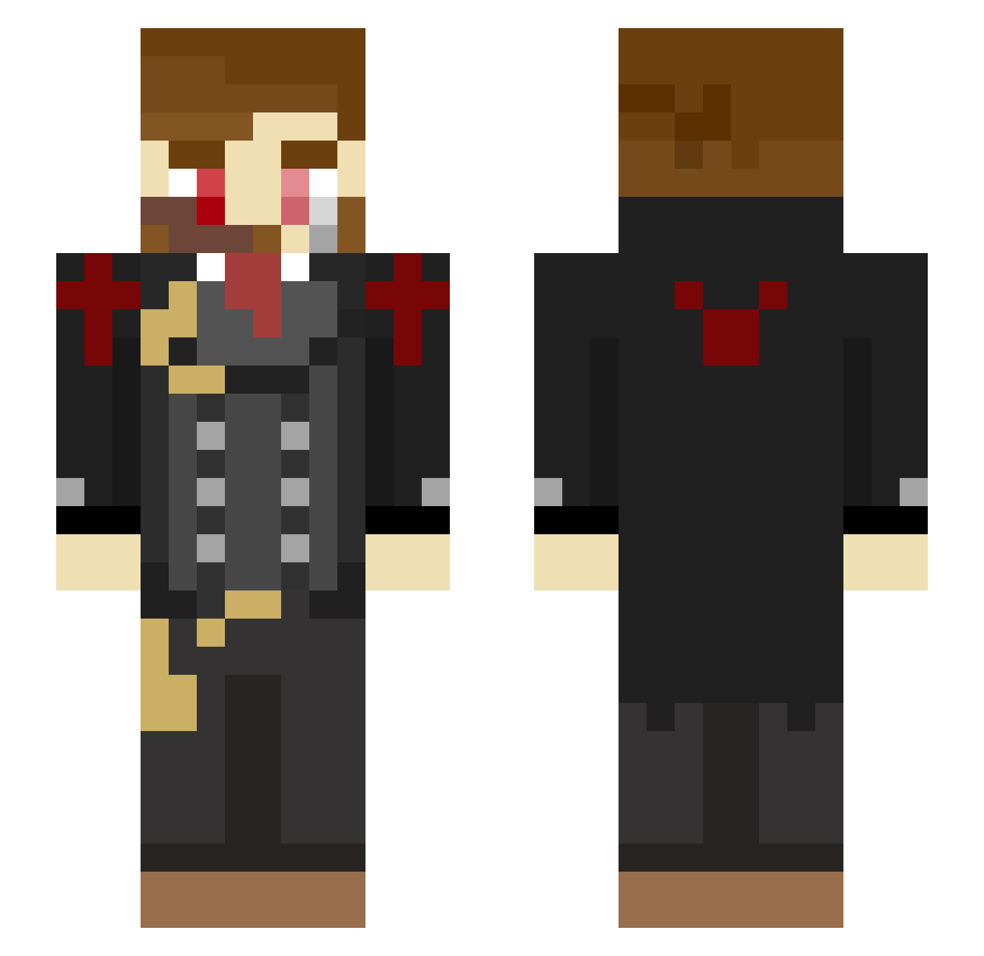 Pezyyi Minecraft skin, front and back view
