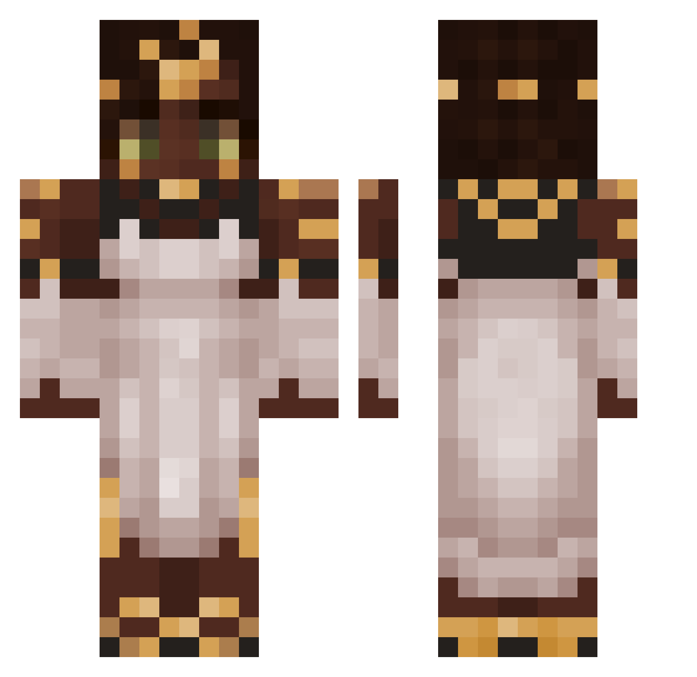 mysterydsm Minecraft skin, front and back view